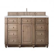 James Martin Furniture 157-V60S-WW-3ESR - Bristol 60'' Single Vanity Whitewashed Walnut, w/ 3 CM Eternal Serena Quartz Top