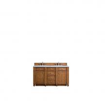 James Martin Furniture 157-V60D-SBR-3AF - Bristol 60'' Double Vanity, Saddle Brown w/ 3 CM Arctic Fall Solid Surface Top