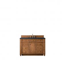 James Martin Furniture 157-V48-SBR-3CSP - Bristol 48'' Single Vanity, Saddle Brown, w/ 3 CM Charcoal Soapstone Quartz Top