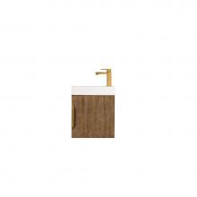 James Martin Furniture 388-V16-LTO-WG - Columbia 16'' Single Vanity Cabinet, Latte Oak w/ White Glossy Resin Countertop