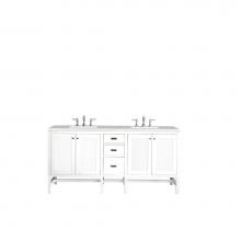 James Martin Furniture E444-V72-GW-3ESR - Addison 72'' Double Vanity Cabinet, Glossy White, w/ 3 CM Eternal Serena Top