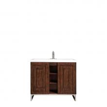 James Martin Furniture E110-V39.5-MCA-BNK-WG - Alicante'' 39.5'' Single Vanity Cabinet, Mid Century Acacia, Brushed Nickel w/