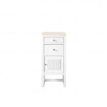 James Martin Furniture E645-B15R-GW-3EMR - Athens 15'' Cabinet w/ Drawers & Door, Glossy White w/ 3 CM Eternal Marfil Top