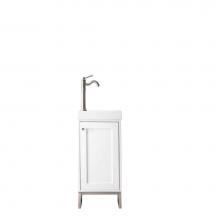 James Martin Furniture E303-V16-GW-BNK-WG - Chianti 16'' Single Vanity Cabinet, Glossy White, Brushed Nickel, w/ White Glossy Resin