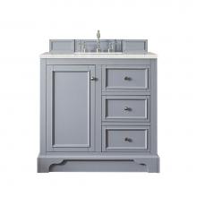 James Martin Furniture 825-V36-SL-3ESR - De Soto 36'' Single Vanity, Silver Gray, w/ 3 CM Eternal Serena Quartz Top