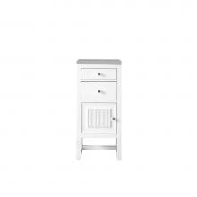 James Martin Furniture E645-B15L-GW-3ESR - Athens 15'' Cabinet w/ Drawers & Door, Glossy White w/ 3 CM Eternal Serena Top