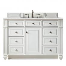 James Martin Furniture 157-V48-BW-3ESR - Bristol 48'' Single Vanity, Bright White, w/ 3 CM Eternal Serena Quartz Top