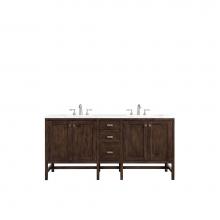 James Martin Furniture E444-V72-MCA-3AF - Addison 72'' Double Vanity Cabinet, Mid Century Acacia, w/ 3 CM Arctic Fall Solid Surfac