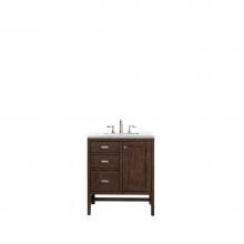 James Martin Furniture E444-V30-MCA-3AF - Addison 30'' Single Vanity Cabinet, Mid Century Acacia, w/ 3 CM Arctic Fall Solid Surfac