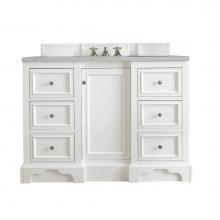 James Martin Furniture 825-V48-BW-3ESR - De Soto 48'' Single Vanity, Bright White, w/ 3 CM Eternal Serena Quartz Top