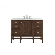 James Martin Furniture E444-V48-MCA-3AF - Addison 48'' Single Vanity Cabinet, Mid Century Acacia, w/ 3 CM Arctic Fall Solid Surfac