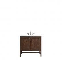 James Martin Furniture E445-V36-MCA-3AF - Addison 36'' Single Vanity Cabinet (w/Doors), Mid Century Acacia, w/ 3 CM Arctic Fall So