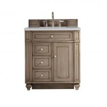 James Martin Furniture 157-V30-WW-3ESR - Bristol 30'' Single Vanity Whitewashed Walnut, w/ 3 CM Eternal Serena Quartz Top