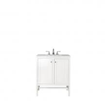 James Martin Furniture E445-V30-GW-3AF - Addison 30'' Single Vanity Cabinet (w/Doors), Glossy White, w/ 3 CM Arctic Fall Solid Su