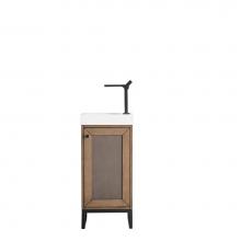 James Martin Furniture E303-V16-WW-MBK-WG - Chianti 16'' Single Vanity Cabinet, Whitewashed Walnut, Matte Black, w/ White Glossy Res