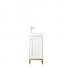 James Martin Furniture E303-V16-GW-RGD-WG - Chianti 16'' Single Vanity Cabinet, Glossy White, Radiant Gold, w/ White Glossy Resin Co