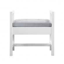 James Martin Furniture E444-BNCH-GW - Addison 24.5'' Upholsted Bench, Glossy White