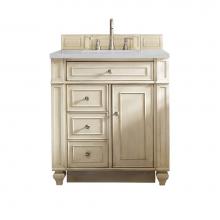 James Martin Furniture 157-V30-VV-3ESR - Bristol 30'' Single Vanity, Vintage Vanilla, w/ 3 CM Eternal Serena Quartz Top