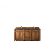 James Martin Furniture 157-V72-SBR-3CSP - Bristol 72'' Double Vanity, Saddle Brown, w/ 3 CM Charcoal Soapstone Quartz Top