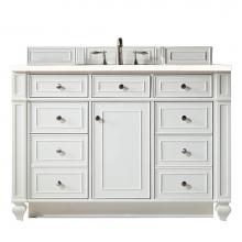 James Martin Furniture 157-V48-BW-3EMR - Bristol 48'' Single Vanity, Bright White, w/ 3 CM Eternal Marfil Quartz Top