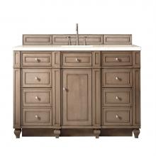 James Martin Furniture 157-V60S-WW-3EMR - Bristol 60'' Single Vanity Whitewashed Walnut, w/ 3 CM Eternal Marfil Quartz Top