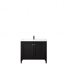 James Martin Furniture E652-V39.5-BKO-WG - Britannia 39.5'' Single Vanity Cabinet, Black Onyx w/ White Glossy Resin Countertop