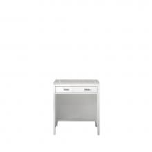 James Martin Furniture E444-CU30-GW-3ESR - Addison 30'' Free-standing Countertop Unit (Makeup Counter), Glossy White w/ 3 CM Eterna