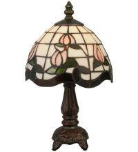 Meyda White 132340 - 12" High Roseborder Mini Lamp