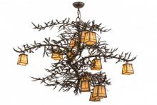 Meyda White 158680 - 52" Wide Pine Branch Valley View 12 Light Chandelier