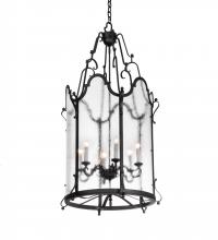 Meyda White 221434 - 24" Wide Dubrek 6 Light Foyer Lantern