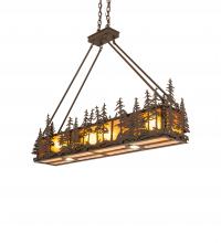 Meyda White 244077 - 48" Long Tall Pines Oblong Inverted Pendant