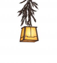 Meyda White 245633 - 5.5" Square Pine Branch Valley View Mini Pendant