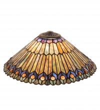 Meyda White 26314 - 17" Wide Tiffany Jeweled Peacock Shade