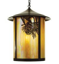 Meyda White 67962 - 24"W Fulton Winter Pine Lantern Pendant